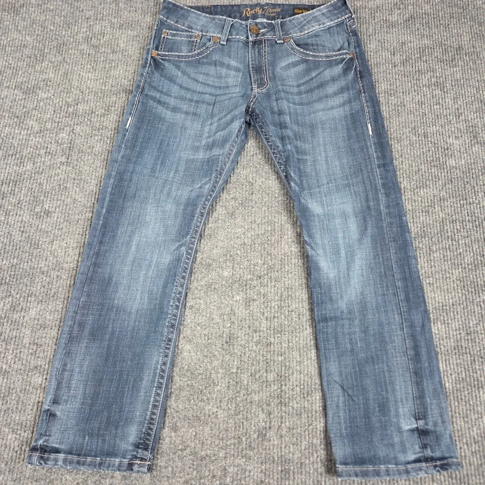 Wrangler Rock 47‎ Mens Slim Straight Medium Wash Jeans Blue MRS47RX 32x30
